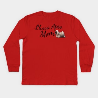 Lhasa Apso Dog Mom Kids Long Sleeve T-Shirt